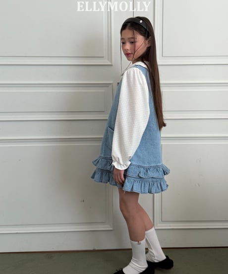 264[予約]ELLYMOLLY denim little pocket ops