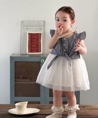 40[予約]mydaughter check shasha bolero dress