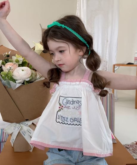 89[予約]aiai little embroidered baby top