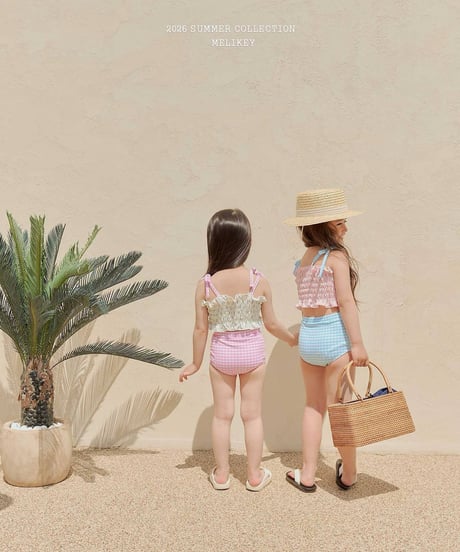 76[予約]melikey lily check swim set