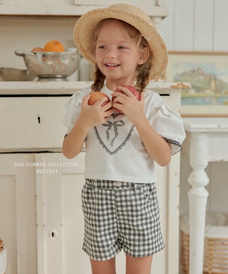 41[予約]melikey check heart pants