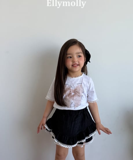 16[予約]ELLYMOLLY slab ribbon t-shirt