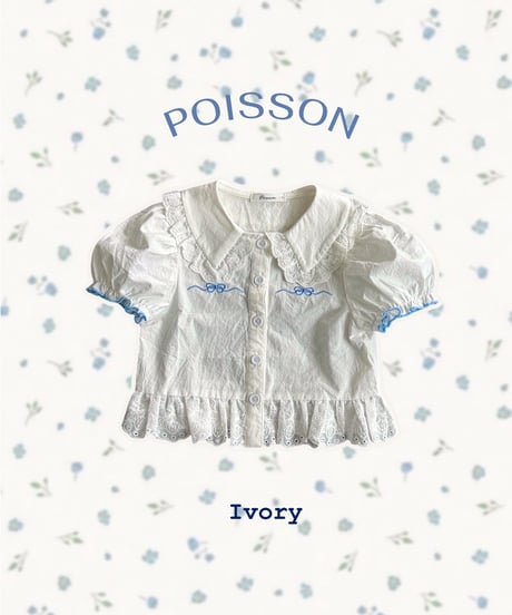 2[予約]poisson ribbon embroidery blouse