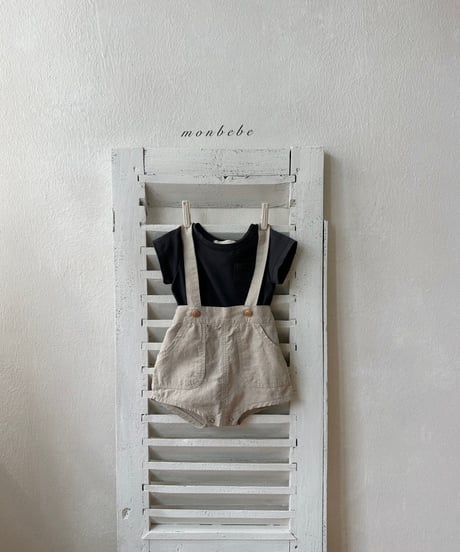 54[予約]monbebe linen suspender shorts