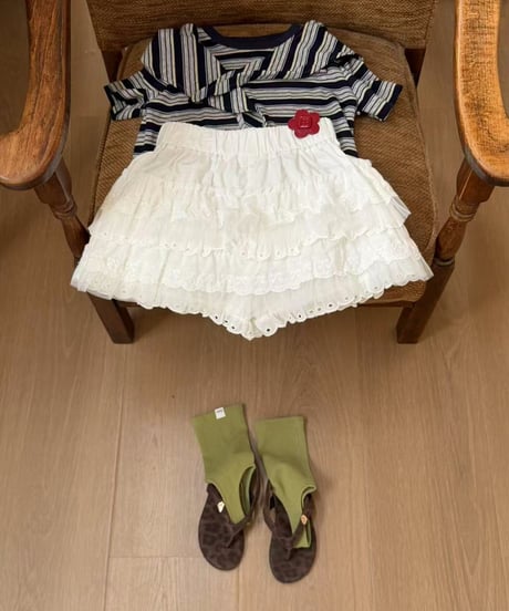 80[予約]aiai milk tiered lace skirt