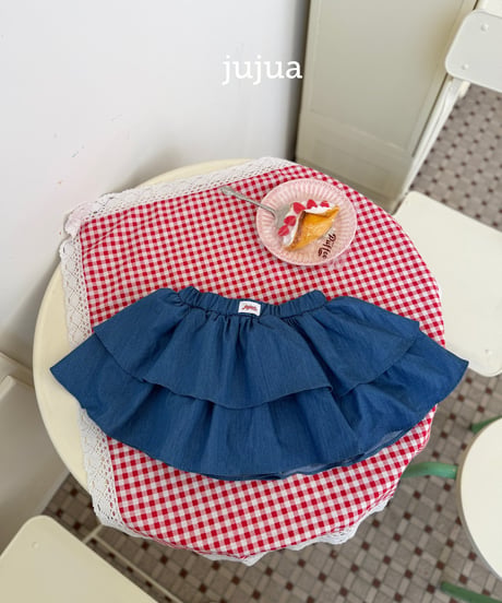 13[予約]jujua denim tiered skirt