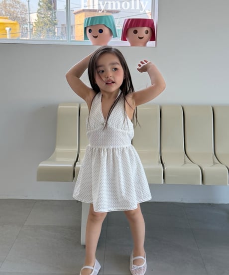 40[予約]ELLYMOLLY dot holter dress