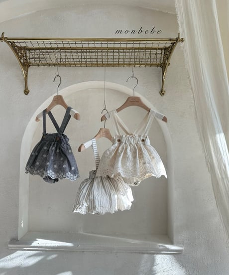 42[予約]monbebe embroidered suspender sk bloomers