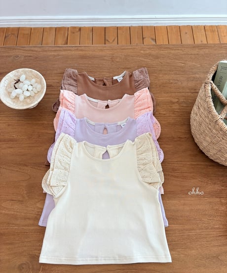 13[予約]ohho angel embroidered wing tee