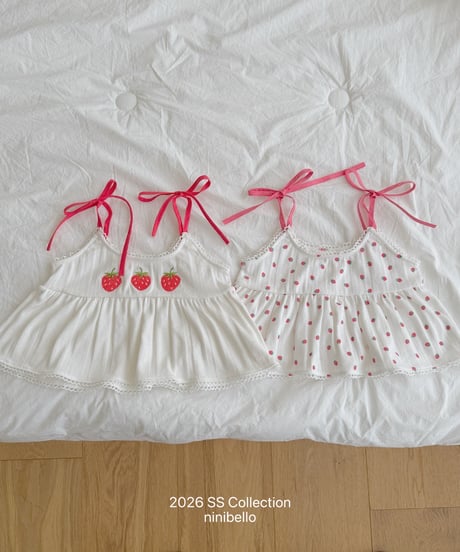 98[予約]ninibello berry eyelet blouse top