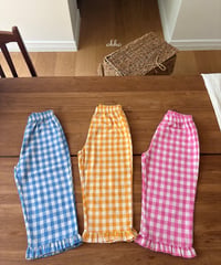18[予約]ohho gingham frill pants