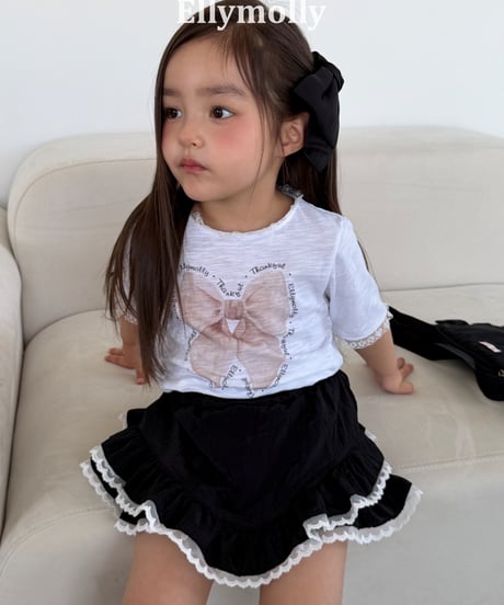 16[予約]ELLYMOLLY slab ribbon t-shirt