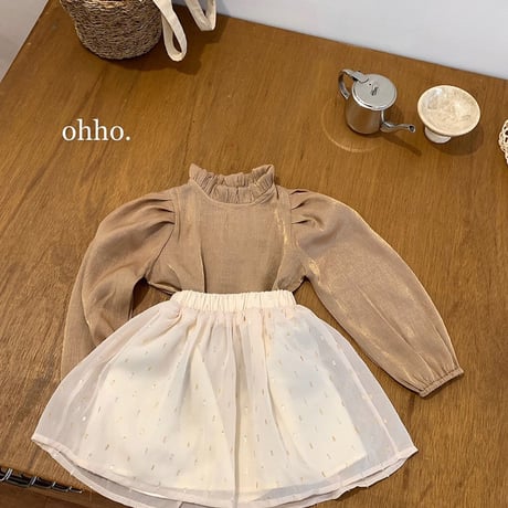 [予約]送料無料 ohho Point chiffon skirt