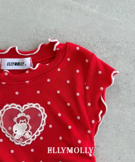 11[予約]ELLYMOLLY dot me shirring t-shirt