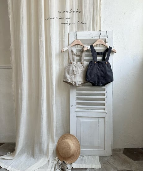 54[予約]monbebe linen suspender shorts