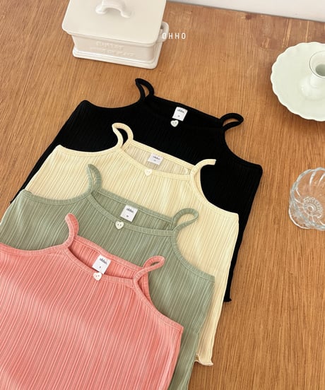 37[予約]ohho heart pleated camisole