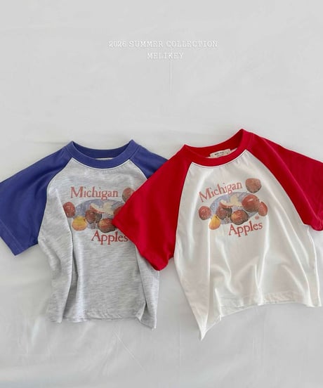 58[予約]melikey apple raglan t-shirt
