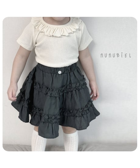 72[予約]nunubiel ribbed frill t-shirts