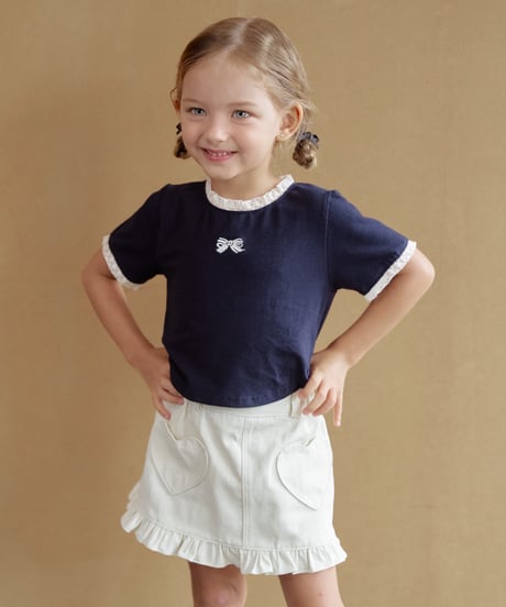 12[予約]momoann ribbon lace tee
