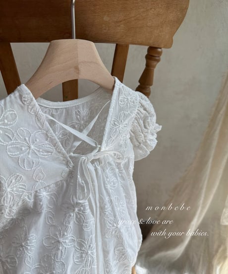 88[予約]monbebe cotton embroidered suit