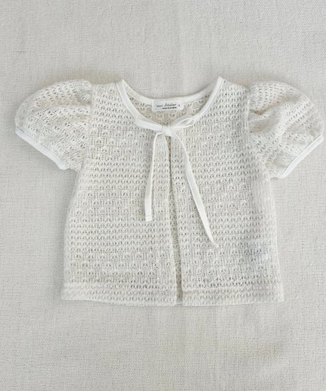 9[予約]mon Atelier blooming ribbon cardigan