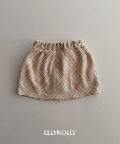 261[予約]ELLYMOLLY slash check skirt