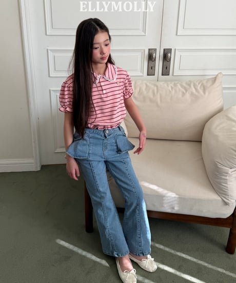 252[予約]ELLYMOLLY curling collar frill t
