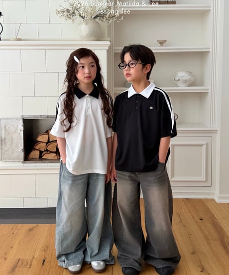 49[予約]matilda&lee airy two line collar tee