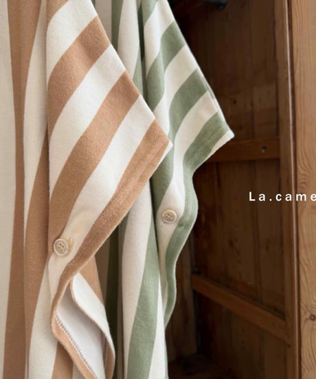 33[予約]La.camel stripe terry hood