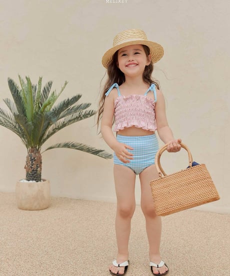 76[予約]melikey lily check swim set