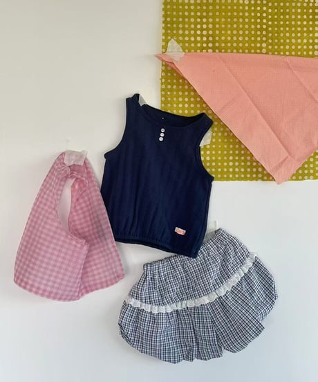 75[予約]aiai navy button sleeveless top