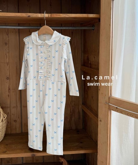 20[予約]La.camel blue ribbon swimwear