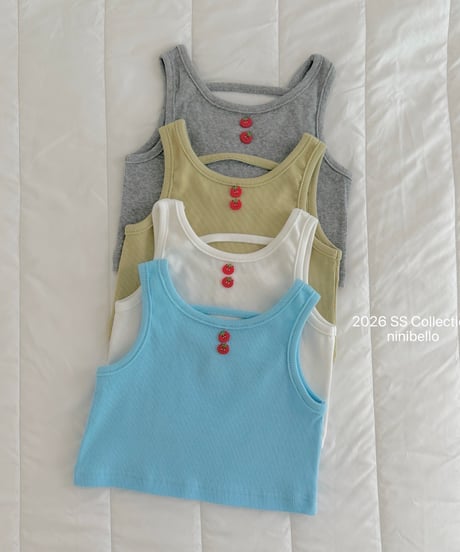 107[予約]ninibello tomato button sleevelesss top(baby)