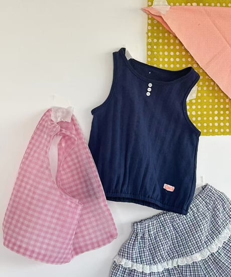 75[予約]aiai navy button sleeveless top