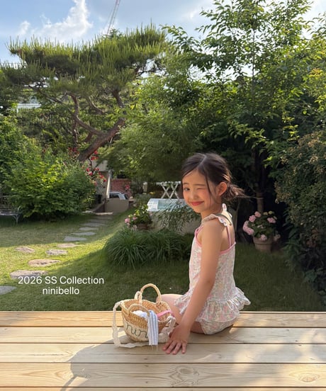 99[予約]ninibello rosie berry swimwear bonnet set