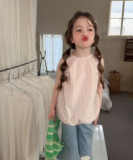 25[予約]aiai gigi pink check blouse