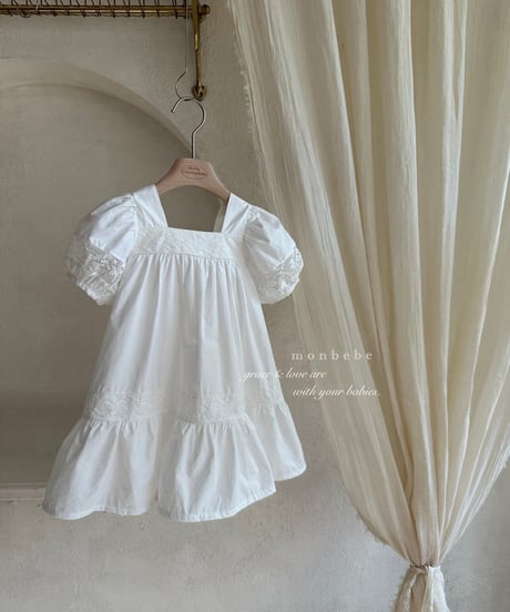 66[予約]monbebe rose square neck ops