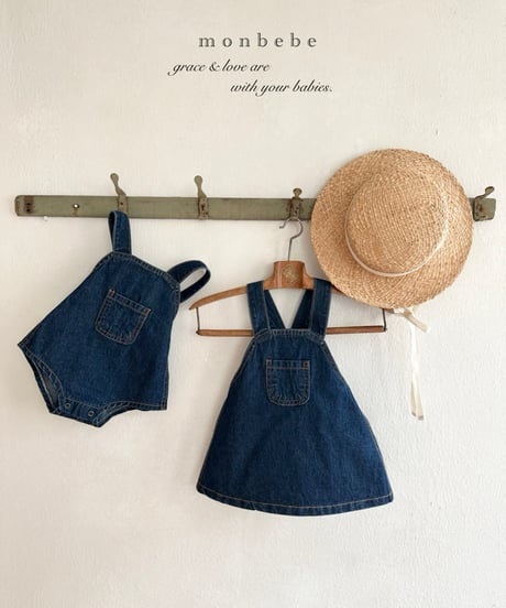 29[予約]monbebe bongbong denim overall pants