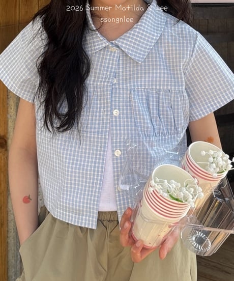 25[予約]matilda&lee shirring collar blouse