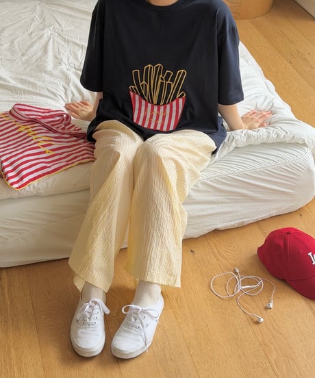 18[予約]ninibello french fries short sleeve t-shirt(adult)