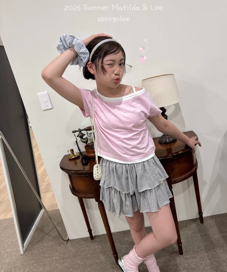 26[予約]matilda&lee layered unbal tee