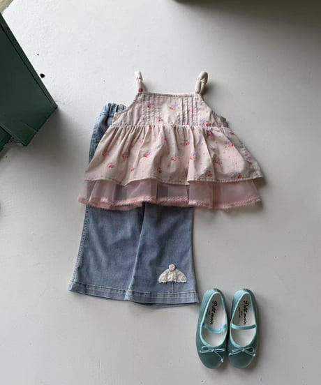 55[予約]aiai pink flower tulle blouse
