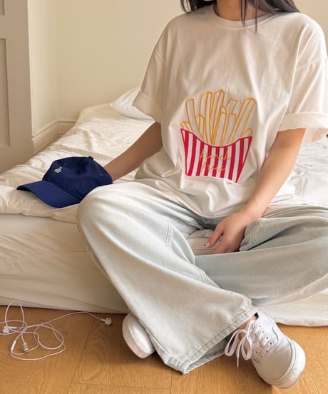 18[予約]ninibello french fries short sleeve t-shirt(adult)