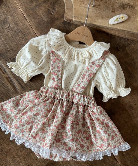 21[予約]anneshirley grayish frill dot t-shirt