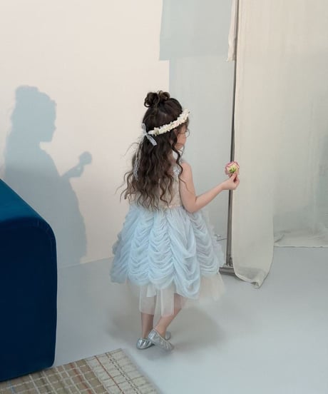 8[予約]aiai blue bell shirring dress