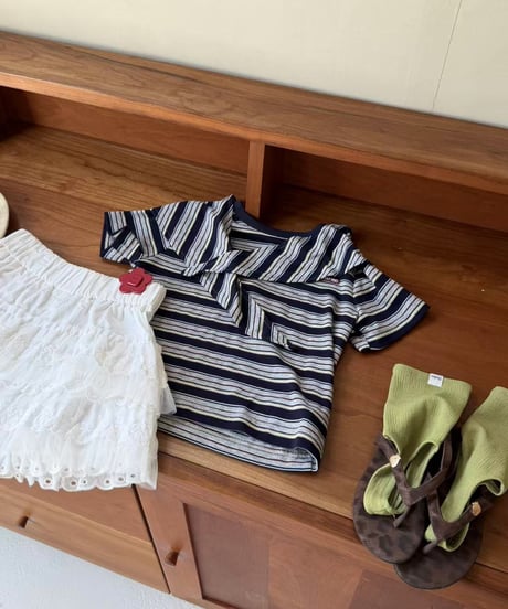 79[予約]aiai cozy stripe scarf top