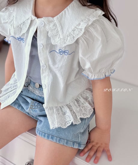 2[予約]poisson ribbon embroidery blouse