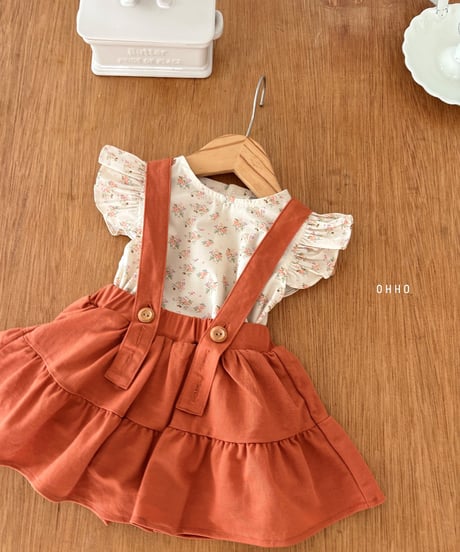 41[予約]ohho forest shirred strap skirt