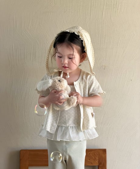 47[予約]mydaughter milk flower cotton cardigan set