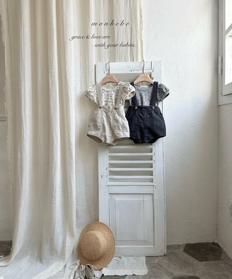 54[予約]monbebe linen suspender shorts